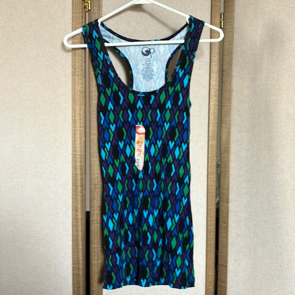 FINAL MARKDOWN OP Fitted Blue Tank Top with Racerback junior large
